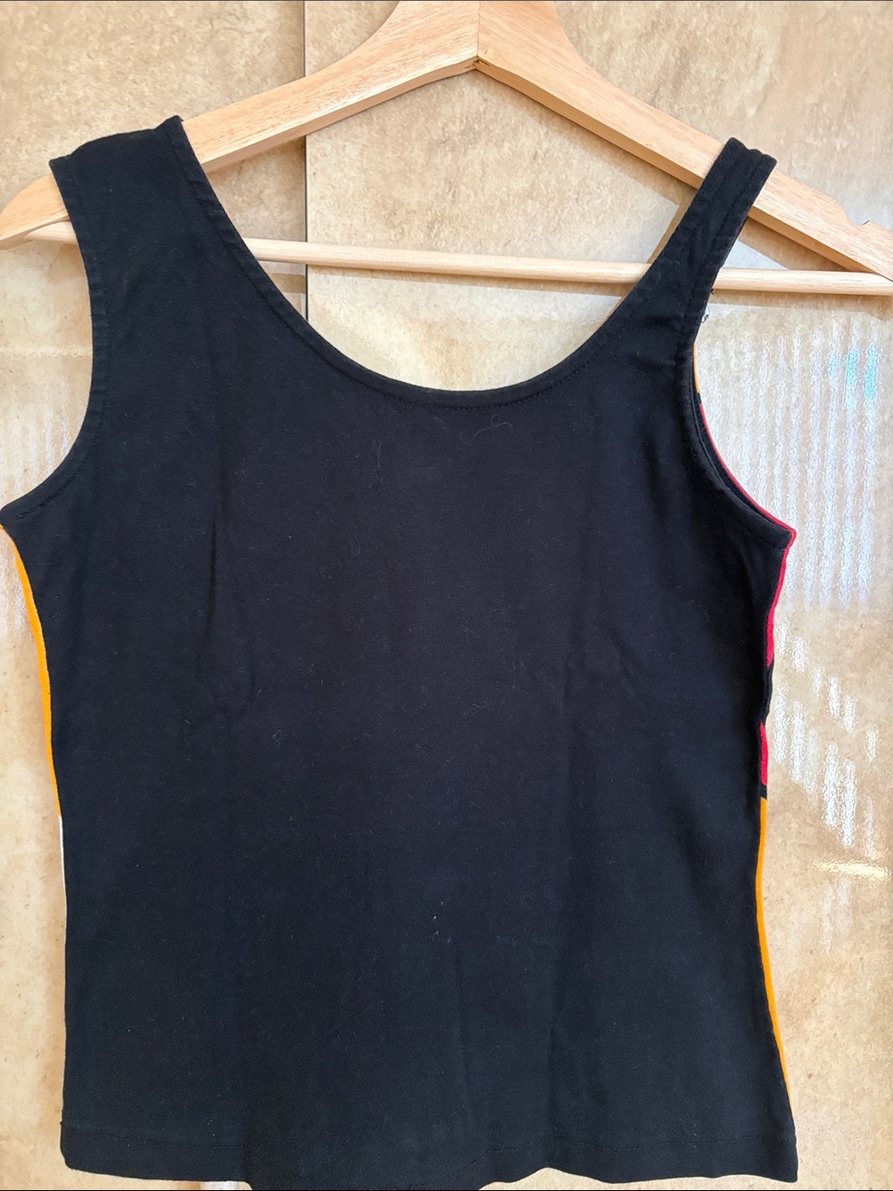 Women’s ' Orange Cartoon cropped Tank Top by Paramita size S - Picture 3 of 4